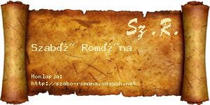 Szabó Romána névjegykártya