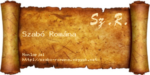 Szabó Romána névjegykártya