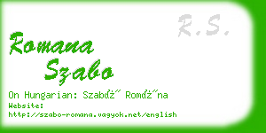 romana szabo business card